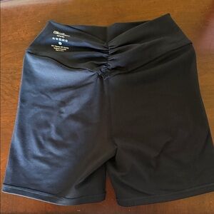CSB Black High-Rise Scrunch-Back Bike Shorts
